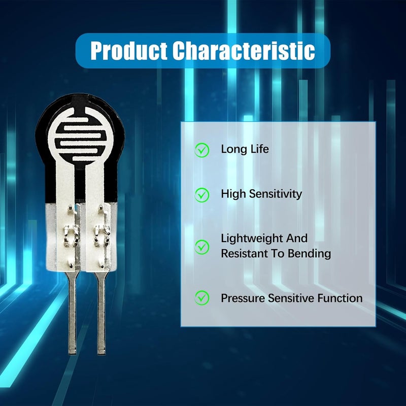 Flylin 2Pcs Thin Film Pressure Sensor, 20g-10Kg Flexible High Precise Force Sensing, Force Sensitive Resistor for Switch Smart Electronics Robot (FSR400) - Image 5